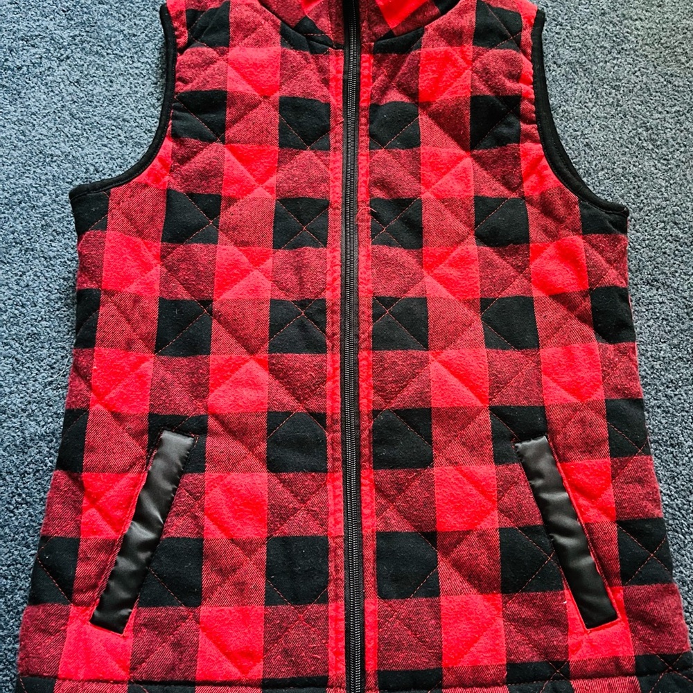 Plaid Red and Black vest